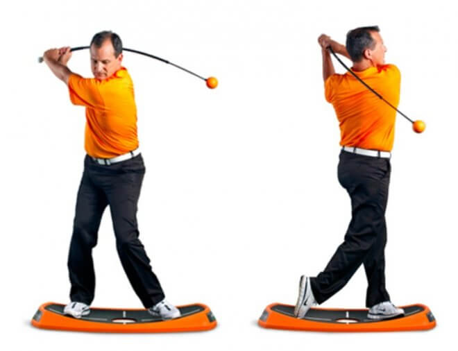 Image of the orange whip, a popular golf swing training aid 