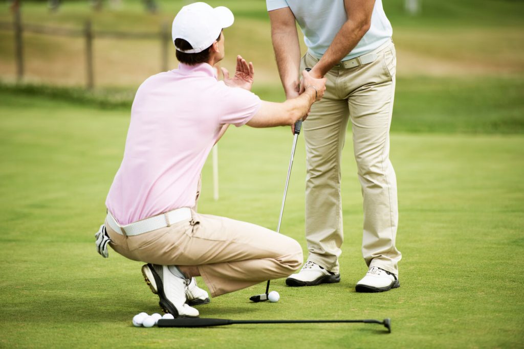 image of a ball fitting to help client learn how to hit a golf ball further